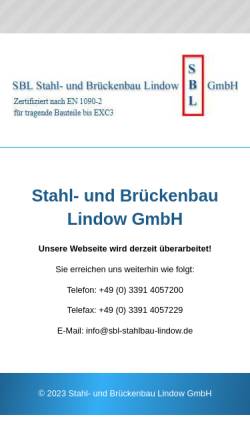 Vorschau der mobilen Webseite www.sbl-lindow.de, SBL Stahl und Brückenbau Lindow GmbH