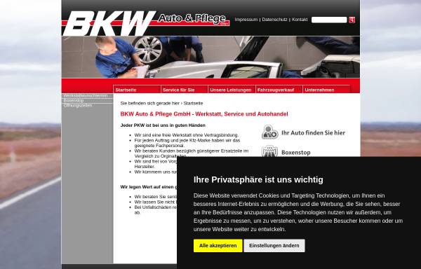 Vorschau von bkw-neuruppin.de, BKW Auto & Pflege GmbH