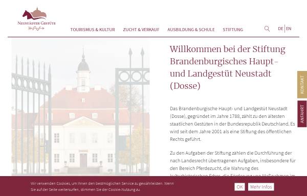 Vorschau von www.neustaedter-gestuete.de, Brandenburgisches Haupt- und Landgestüt Neustadt (Dosse)