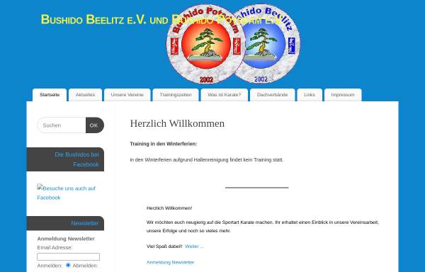 Vorschau von www.bushido-beelitz.de, Bushido Beelitz e.V. - Bushido Potsdam e.V.