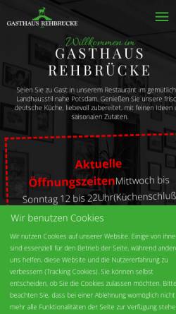 Vorschau der mobilen Webseite www.gasthaus-rehbruecke.de, Gasthaus Rehbrücke - Inh. Tilo Heinrich