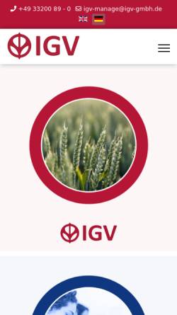 Vorschau der mobilen Webseite www.igv-gmbh.de, IGV Institut für Getreideverarbeitung GmbH