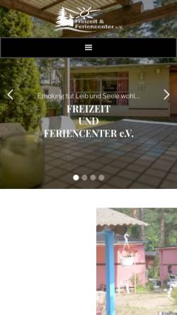 Vorschau der mobilen Webseite www.freizeit-ferien-center-ferch.de, Freizeit und Feriencenter Ferch e.V.