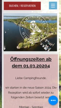 Vorschau der mobilen Webseite berlin-potsdam-camping.de, Campingplatz Himmelreich - Himmelreich Betriebsgesellschaft mbH