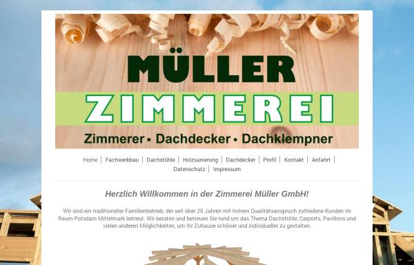 Vorschau von www.zimmerei-mueller.net, Zimmerei Müller GmbH