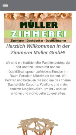 Vorschau der mobilen Webseite www.zimmerei-mueller.net, Zimmerei Müller GmbH