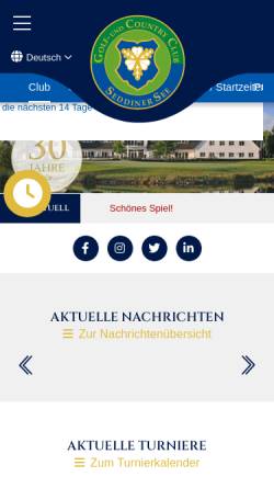 Vorschau der mobilen Webseite www.gccseddinersee.de, GCC Seddiner See AG