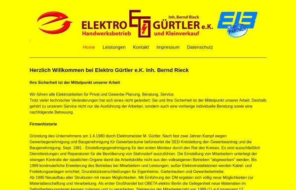 Vorschau von www.elektro-guertler.de, Elektro Gürtler e. K. Inh. Bernd Rieck