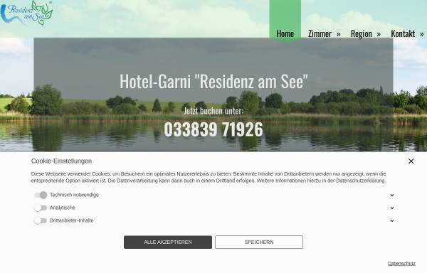 Vorschau von www.hotel-wusterwitz.de, Residenz am See - Walter Verwaltungsgesellschaft mbH