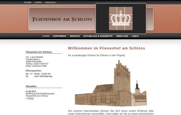 Vorschau von www.fliesenhof-am-schloss.de, Fliesenhof am Schloss - Inh.: Liane Marben