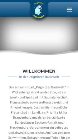Vorschau der mobilen Webseite www.badewelt-wittenberge.de, Wittenberger Bäder GmbH