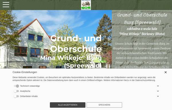 Vorschau von www.schule-burg-spreewald.de, Mina Witkojc Grund- und Oberschule Burg
