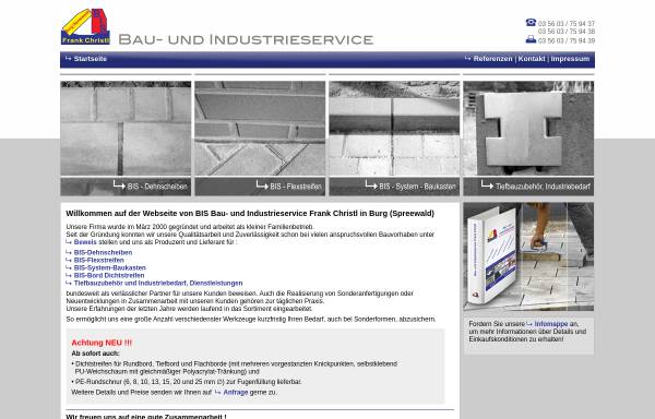Vorschau von www.bis-christl.de, Bau- und Industrieservice Frank Christl (BIS)