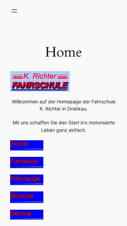 Vorschau der mobilen Webseite www.fahrschul-richter.de, Fahrschule K. Richter