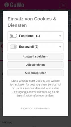 Vorschau der mobilen Webseite guwo.de, Gubener Wohnungsgesellschaft mbH