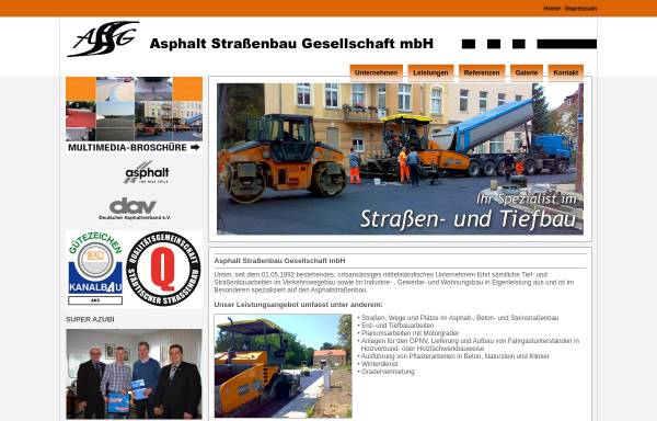 Vorschau von www.asg-kolkwitz.de, ASG - Asphalt Straßenbau Gesellschaft mbH