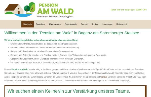 Vorschau von pension-bagenz.de, Pension am Wald - Inh. Peggy Zimmerling