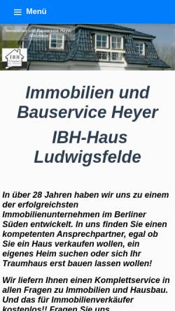 Vorschau der mobilen Webseite www.ibh.immoprofessional.de, Immobilien und Bauservice Heyer, IBH-Haus
