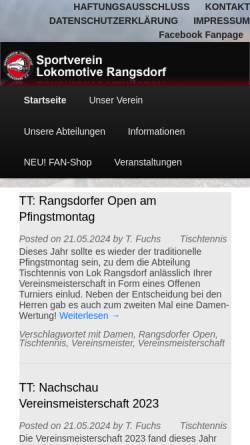 Vorschau der mobilen Webseite www.svlok-rangsdorf.de, SV Lokomotive Rangsdorf e.V.
