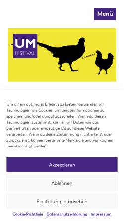Vorschau der mobilen Webseite um-festival.de, UM Festival - Freunde der Uckermark e.V.