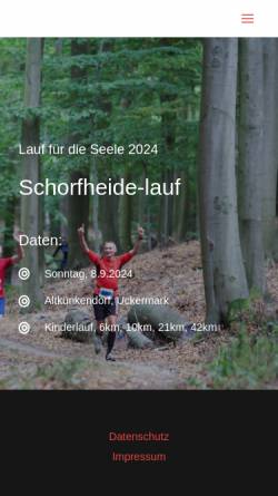 Vorschau der mobilen Webseite www.schorfheide-lauf.de, Schorfheide Lauf - Sportclub Schorfheide e.V.