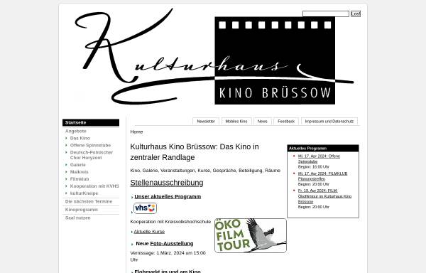 Vorschau von www.kulturhaus-kino-bruessow.de, Kulturhaus Kino Brüssow - Verein Lebendiges Brüssow e.V.
