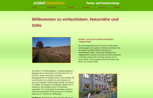 Vorschau von www.eichhof-tage.de, Eichhof Ferienanlage, Harald Heil