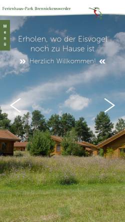 Vorschau der mobilen Webseite www.ferienhaus-park.de, Ferienhaus-Vermietung Brennickenswerder GmbH & Co. KG