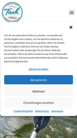 Vorschau der mobilen Webseite tisch-lychen.de, Bootsvermietung und Ferienhäuser Tisch