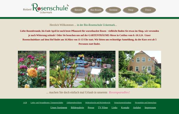 Vorschau von www.rosenschule-uckermark.de, Bioland Rosenschule Uckermark - Inh. Andrea Genschorek