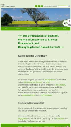 Vorschau der mobilen Webseite www.umbio.de, UMBio - Gutes aus der Uckermark, Dr. Michael Weber