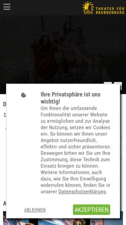 Vorschau der mobilen Webseite www.theater-schwedt.de, Uckermärkische Bühnen Schwedt (ubs.)