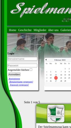 Vorschau der mobilen Webseite www.spielmannszug-schwedt.de, Spielmannszug Schwedt