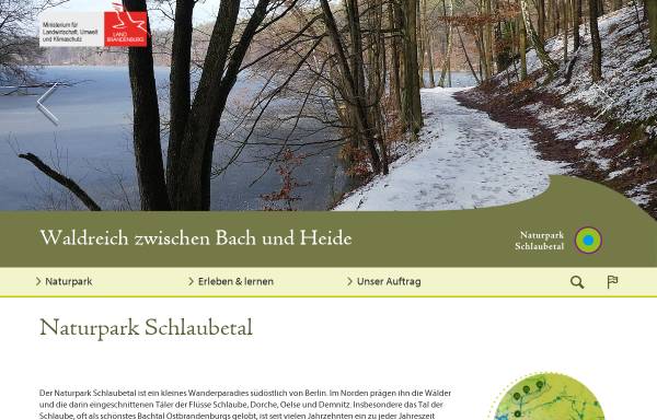 Vorschau von www.schlaubetal-naturpark.de, Naturpark Schlaubetal