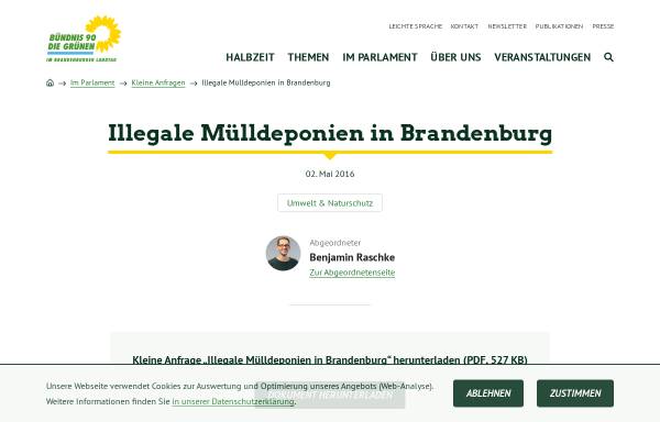 Illegale Mülldeponien in Brandenburg - Grüne Fraktion Brandenburg