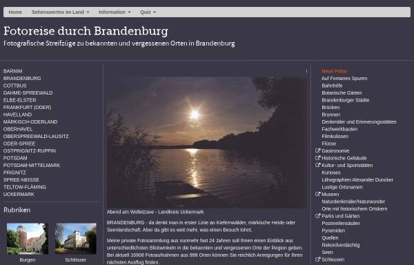 Vorschau von www.brandenburg-sehenswert.de, Fotoreise durch Brandenburg - Ortrud Koch