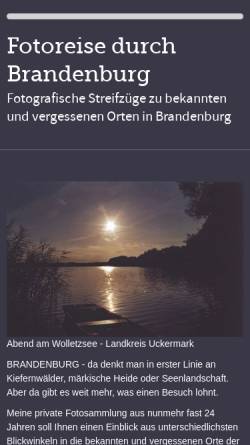 Vorschau der mobilen Webseite www.brandenburg-sehenswert.de, Fotoreise durch Brandenburg - Ortrud Koch