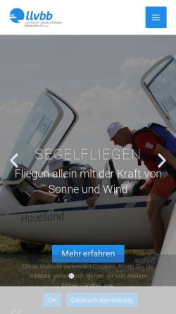 Vorschau der mobilen Webseite luftsport-bb.de, Luftsport-Landesverband Brandenburg e.V.