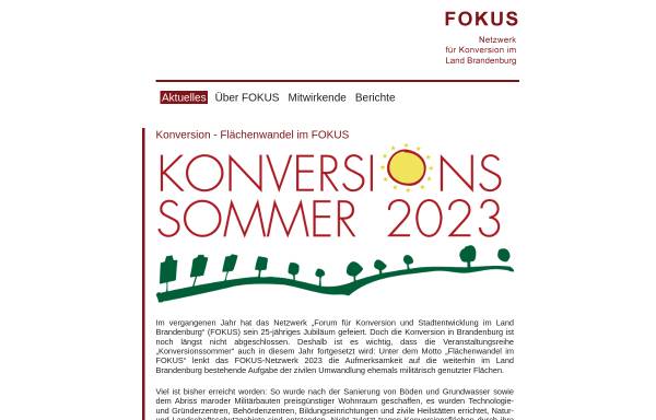 Vorschau von www.fokus-net.de, Fokus - Netzwerk für Konversion im Land Brandenburg