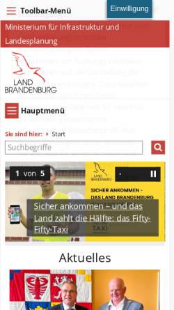 Vorschau der mobilen Webseite mil.brandenburg.de, Ministerium für Infrastruktur und Landesplanung