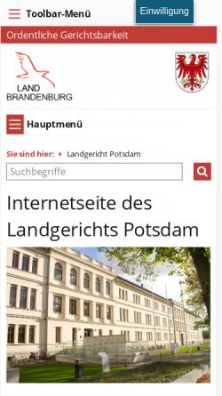 Vorschau der mobilen Webseite lg-potsdam.brandenburg.de, Landgericht Potsdam
