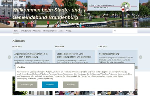 Vorschau von www.stgb-brandenburg.de, Städte- und Gemeindebund Brandenburg