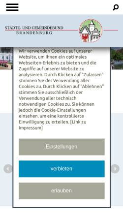 Vorschau der mobilen Webseite www.stgb-brandenburg.de, Städte- und Gemeindebund Brandenburg
