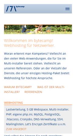 Vorschau der mobilen Webseite www.bytecamp.net, Bytecamp GmbH