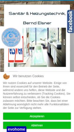 Vorschau der mobilen Webseite www.heizung.elsner-hls.de, Sanitär & Heizungstechnik, Energieberater SHK