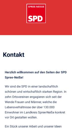Vorschau der mobilen Webseite spd-spree-neisse.de, SPD-Unterbezirk Spree-Neiße
