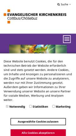 Vorschau der mobilen Webseite www.evkirchenkreis-cottbus.de, Evangelischer Kirchenkreis Cottbus