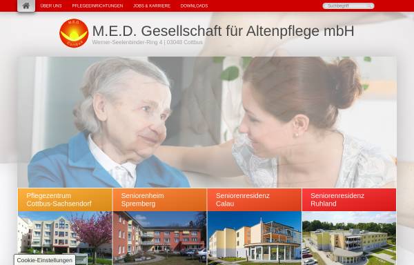 Vorschau von med-cottbus.de, M.E.D. Gesellschaft für Altenpflege mbH