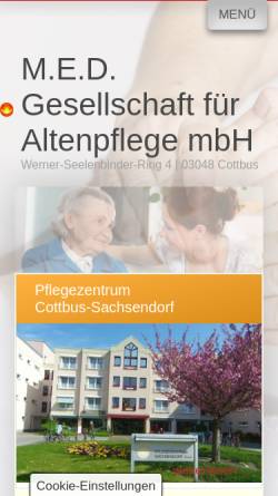 Vorschau der mobilen Webseite med-cottbus.de, M.E.D. Gesellschaft für Altenpflege mbH
