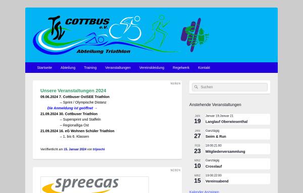 Vorschau von www.tsv-cottbus.de, TSV Cottbus e.V. - Abt. Triathlon
